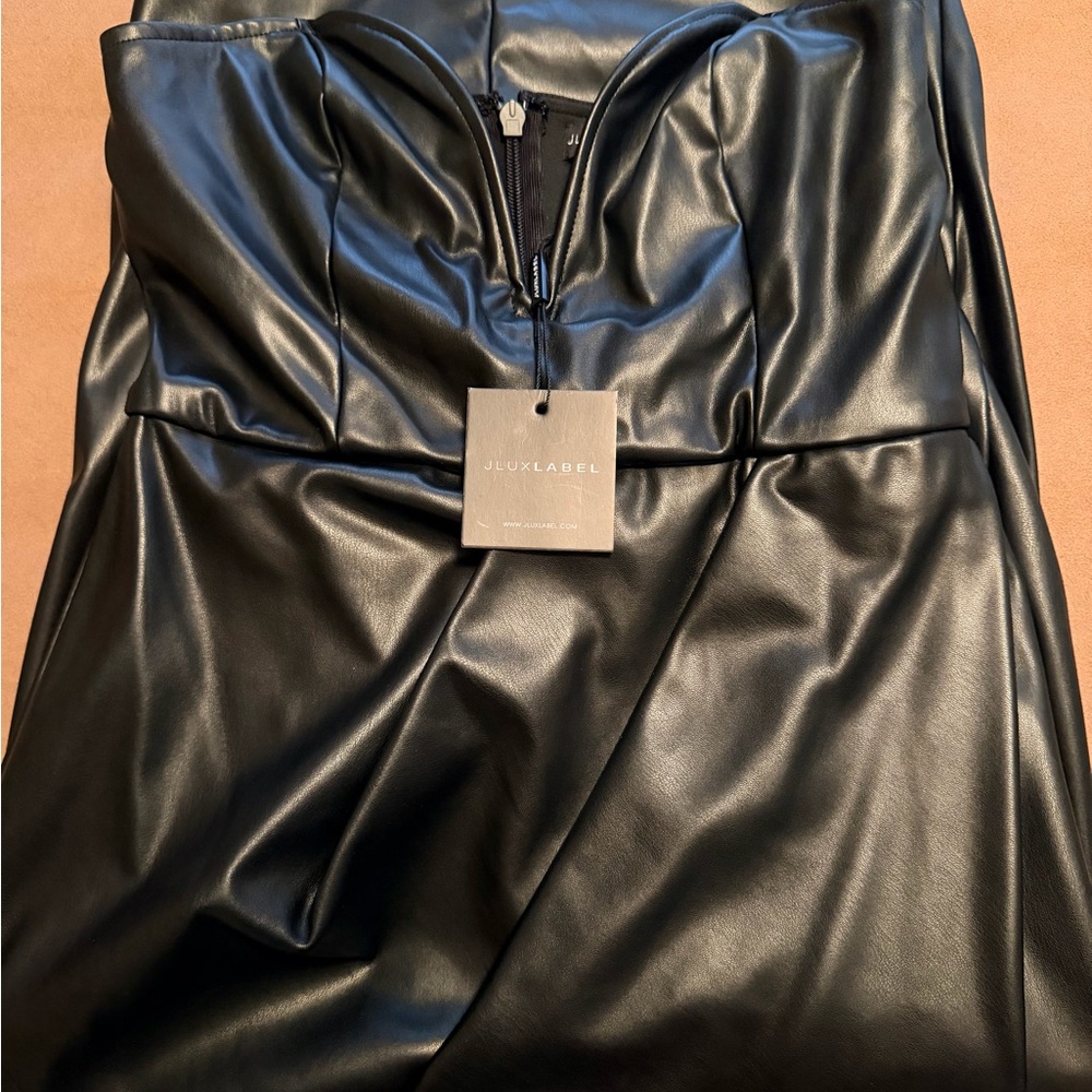 JLUXLABEL Midnight Black Leatherette Dress